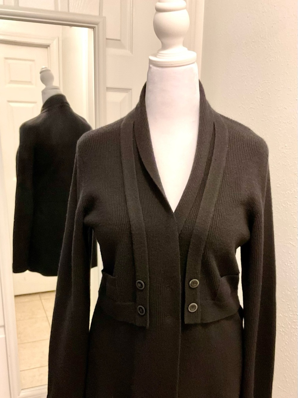 Etcetera- Large Women’s Black Long Knit Cardigan Jacket